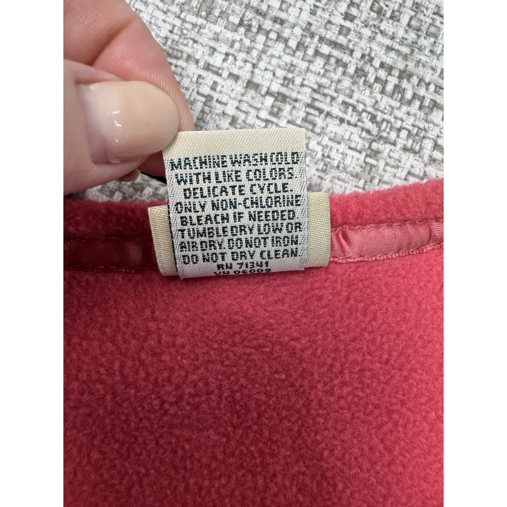 LL Bean Polartec Fleece Sweater Vest Collarless Full Zip Pink Women's Size 1X - Picture 11 of 11
